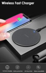 Wireless Charger | 10W Wireless Fast Charging Pad Compatible with i-Phone 14/13/12/11/XS/X/8 Air-pods & Other Qi Devices, (Blue) - Image 4