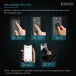 Denler DB04 Automatic Bluetooth Smart Door Lock, Digital Door Lock, Fingerprint Lock PIN, Manual Key Access min 32-45mm Doors 3 Years Warranty - Image 3