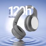 ZEBRONICS Thunder Max Bluetooth Over Ear Headphone with 120*Hrs Playback, 3 EQ Modes, 40mm Bass Driver, Fast Charging, Gaming Mode, Dual Pairing, BT v5.4, AUX, Metallic Finish (Grey) - Image 3