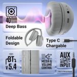 ZEBRONICS Thunder Max Bluetooth Over Ear Headphone with 120*Hrs Playback, 3 EQ Modes, 40mm Bass Driver, Fast Charging, Gaming Mode, Dual Pairing, BT v5.4, AUX, Metallic Finish (Grey) - Image 4