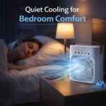 Portable Mini Air Cooler with 7 Colors LED Light, 3 Wind Speeds, 3 Spray Modes, Timer, Plastic, 15x8x13 cm, for Office, Home, Dorm, Travel - Image 4