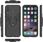 Param Cart Hybrid Heavy Duty Robot Ring Case with Stand Double Protective Back Cover for INFINIX SMART 8 - Black - Image 5