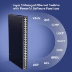 YuanLey 54 Port Gigabit Managed Switch with 48 10/100/1000Mbps RJ45 Ports, 6X 10Gbps SFP+, L3 Smart Managment Ethernet Switch, VLAN, QoS, ACL, SSL, Fanless, Rackmount Network Switch - Image 6