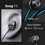 GOBOULT X1 Pro Wired Earphones Type-C Port, 10mm BassDriver, Inline Control, IPX5 Water Resistant, Comfort Fit Earphone Wired Headphone with mic,TypeC Earphone, Voice Assistant(Blue) - Image 5
