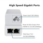 PROCET PoE Injector 48V 15W, IEEE802.3af Gigabit Power Over Ethernet PoE Adapter, Single Port PoE Power Injector for IP Camera Wireless/Wireless Access Point Long Range/IP Phones, EN15GF - Image 3