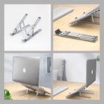 Adjustable Aluminum Laptop/Desktop Riser Stand - Foldable, Portable Tabletop Holder for MacBook, HP, Dell, Lenovo & Other Notebooks (Silver) - Image 4