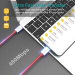 Type-C To Type-C Cable For Tata Tigor XZ Plus DT Leatherette Pack Original USB Data & Charging Cable PD Dash WRAP Fast Charging 60W High Speed QC 3.0 Cable (Red, 4Amp, SH.K2) - Image 5