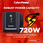 CyberPower Line Interactive/Offline UPS UT1200E - 1200VA / 720W, 230V, UPS for Personal Computers, Desktop PCs, Laptops, Routers, Networking Devices and Gaming Consoles - Image 5