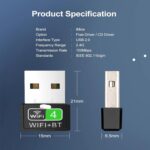 2-in-1 Wireless Bluetooth & WiFi Dongle (USB), Adapter for PC/Laptop/Desktop – Bluetooth 4.2, Up to 150 Mbps, 2.4GHz, Black (Pack of 1) - Image 2