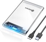 2.5 Inch Sata Enclosure Case USB 3.0 HDD SSD Portable External Enclosure for Hard Disk Sata to USB 3.0 Connector Case with Fast Transfer Speed Up to 5 Gbps & Up to 4TB Storage Casing - Transparent - Image 2