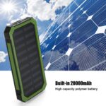 20000mAh Solar Power Bank – Portable External Battery Charger with Dual USB Ports & 6 LED Lights for Outdoor Travel, Camping & Emergency Use (Green) - Image 2