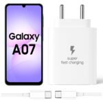 25W Type-C Charger with Cable Compatible with Samsung-Galaxy A07 5g | Super Fast Charger Adapter for S23/S24/S25/S21Fe/A14/M17/M06/M07/M05/F05/F15/F06/M36/A55/ F17/A16/M16/A56/A36/A35/A34/A26, White - Image 2