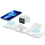 3-in-1 Wireless Charger | 23W Fast Charging Dock for 12–17 Series, AirPods 2/3/Pro2/Pro3 & Watch | Portable Travel Charging Station – Pearl White - Image 2