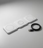 3-in-1 Wireless Charging Pad, White, Magnetic Charger with USB Cable, Multi-Device Charging - Image 2