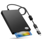 3.5 USB External Floppy Disk Drive Portable 1.44 MB FDD for PC Windows 98 ME 2000 XP Vista Windows 7 8 No Extra Driver Required Plug and Play Black - Image 2