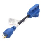 30 Amp to 50 Amp 10awg/3 d RV Adapter d Power Line Adapter for Cam r, RV, Trailer Handle Electrical Adapter Female - Image 2