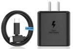 45W Type C Super Fast Charger With C To C Cable Compatible With Samsung Galaxy S25 Edge/S25 Ultra/S25 Plus/S25/S24 Ultra/S24/S23/S22/S21/ Fe/Z Fold 7/6/5/Z Flip 7/6/5/Pad/PD 3.0 Adaptor/Black - Image 2