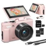 5K Digital Camera for Photography & Video – 75MP UHD Vlogging Camera with WiFi, Autofocus, 3" Flip Screen, 18X Zoom – Compact Travel Camera for YouTube with 64GB SD Card (Starter Kit, Pink) - Image 2