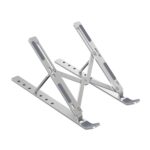 6-Angle Adjustable Aluminum Laptop Stand for Desk | Foldable Portable Ergonomic Tabletop Notebook Riser | Anti-Slip Design | for MacBook, HP, Dell, Lenovo & All Laptops | Silver - Image 2