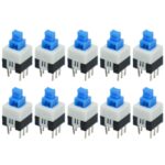 6-Pin DPDT Latching Tactile Push Button Switch, 7x7mm, Self-Lock, 30V DC 0.1A, for PCB Electronics (15) - Image 2