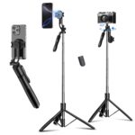 71" Magnetic Selfie Stick Tripod with 360° Rotating Anti-Shake Handle & 1/4" Screw for Camera 2 in 1 Multi-Function Long Stable Tripod Stand for Mobile Phone Video Vlogging Travel - Image 2