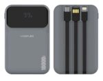 923 Power Bank with Built-in Cables, USB-C and Lightning, Digital Display, Grey - Image 2