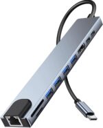 ABC USB C Hub Ethernet HDMI Adapter, 10 in 1 Laptop Docking Station with 4K HDMI, RJ45 Ethernet, SD/TF Card Reader, USB 3.0 * 4 Port, PD 100W, LAN USB-C Dongle for MacBook Pro/Air, iPad Pro, XPS, etc - Image 2