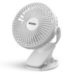 AGARO Regal Portable Clamp Fan, 1800mAh Rechargeable, USB-C Compatible Table Fan, 3 Speeds, Multi-Clip Design, 3400 RPM, Up to 5 Hours Runtime, 5-Inch Mini Fan for Home, Office, Car & Kitchen, White - Image 2