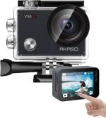 AKASO V50X - Action Camera for Bike with 4k30FPS Touch Screen, Waterpoof Mini Vlogging Camera for Photo and Video, Remote Control 5X Zoom with Helmet Camera Accessories Kit - Image 2
