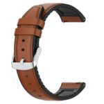 AONES 22mm Watch Strap Leather Silicone Belt Compatible for Ticwatch Pro 3 Ultra Gps Smartwatch Hook Band - Image 2