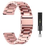 AONES Watch Strap Luxury Stainless Steel Metal 22mm Compatible for Colorfit Ultra/Ultra 2, Vision, Caliber, Pro 3, Active/Gps, Buzz, Core, Nav/Nav+, Endure Smartwatch Band Rose Gold - Image 2