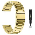 AONES Watch Strap Luxury Stainless Steel Metal 22mm Compatible for Noise Colorfit Pro 4 Gps Smartwatch Band Gold - Image 2