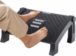 Adjustable Foot Rest Round Under Table, Ergonomic Footrest for Office Desk with 6 Height Levels, Massage Surface with Roller & Non-Slip Base Leg Rest (Black, Pack of 1 – SB01047) - Image 2