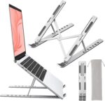 Aluminium Laptop Stand / 6 Angles Supports up to 15.6 inches Laptops, Premium Metal Build, Lightweight & Portable, Anti-Slip Silicone Pads, Smart Heat Dissipation Laptop Stand (Silver) - Image 2