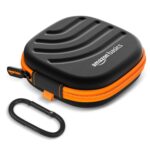 Amazon Basics Earphone Carrying Case - Multi Purpose Pocket Storage with Carabiner Hook, Travel Organizer for Earphones, Pen Drives, Memory Card, Cable (Black) - Image 2