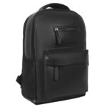 Amazon Basics Leather Laptop Backpack (15.6 Inch) | Water Resistant | Large Storage Compartments | Breathable Shoulder Straps | for Office, Travel or College (Black) - Image 2