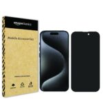 Amazon Basics Privacy Tempered Glass Screen Protector for iPhone 15 (6.1 inches) | Edge to Edge Coverage | Easy Installation Kit | Anti-Spy - Image 2