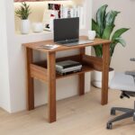 Amazon Brand - Solimo Ace Engineered Wood Computer Desk with One Tier Shelves Laptop Study Table for Office Home Workstation Writing Modern Desk - Leon Teak (90 cm x 45 cm x 71 cm) - Image 2