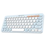 Amkette New and Improved Optimus BT 4 in 1 Multi Device Wireless Keyboard/Bluetooth Keyboard | One Click Device Switching and AI Access for Windows, MacOs, Android and iOS, Dual OS Layout (Blue) - Image 2