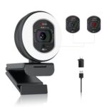 Angetube 4K Webcam for PC, Full HD 1080P@60FPS Streaming Camera with Ring Light, TOF Auto Focus, AI Noise Cancelling Mics, 78° FOV USB Web Cam for Laptop/Mac/PC Work with Zoom, Teams, Google Meet - Image 2