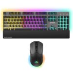 Ant Esports KM500 Pro Wireless Gaming Keyboard and Mouse Combo, LED Backlit Rechargeable 2000mAh Battery, Mechanical Feel Anti-ghosting Keyboard + 6D 3200DPI Mice for PC Gamer (Black) - Image 2