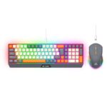 Ant Esports KM590 Pro Wireless Gaming Keyboard and Mouse Combo – 2.4GHz, RGB Rainbow LED, Rechargeable, 85 Keys Membrane Keyboard, 6-Button Wireless Mouse with USB Type-C Cable_ Grey-Orange- Beige - Image 2