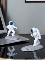 Astronaut Figurine Showpiece for Home Décor Idols for Office Desk Table, Creative Phone Stand Holder Desk Accessories Tabletop Statue for Gift Gifting Items Birthday Decoration (Blue A) - Image 2