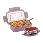 Attro Hotmate Stainless Steel Insulated Airtight Leak-Proof Lunch Box Unbreakable Lid,Snacks Tiffin for Kids,Light Weight,Easy Clean for Office,School,Picnic&Travelling,800 Ml - Pastel Violet - Image 2