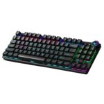 Aula M75 Tri-Mode (2.4G/Bluetooth/Wired) Hot Swappable RGB Backlit Wireless Mechanical Gaming Keyboard | All Key Anti-Ghosting | Dual Mode Knob with Multimedia Buttons | Black - Red Switches - Image 2