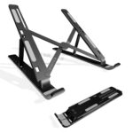 BESTOR Laptop Stand Foldable Height Adjustable Laptop Stand,Aluminum Cooling Portable Laptop Tables and Suitable for All Laptops & MacBooks (Black -1) - Image 2