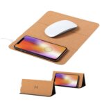 BYT 15W Foldable Mousepad with Fast Wireless Charger, Sustainable Cork & Felt Desk Mat, Integrated Phone Stand, Portable USB-C Mouse Pad -Beige - Image 2