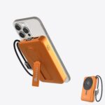 Beetel MagVibe Series WS10 4 in 1 MagSafe 10000mAh Magnetic Wireless Power Bank for Apple iPhone, iWatch & AirPods, Qi Charging for Samsung, OnePlus and Other Android Devices|3M Ring in Box|Orange - Image 2