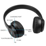 Best Sound Quality Latest P47 with Mic & SD Card Support 6 Hour Battery Backup Bluetooth Headset (On The Ear) (Black) - Image 2