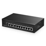 Binardat 10 Port Gigabit POE Switch, 8 POE+ Ports 1000Mbps, 2 Gigabit Uplink, IEEE802.3af/at, 120W Internal Power Supply, Metal Case Unmanaged Plug and Play - Image 2